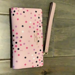 Kate Spade carryall wristlet NWOT.staci festive confetti. Pink multi